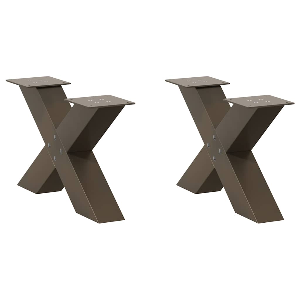 Coffee Table Legs X-Shaped 2 pcs Natural Steel 50x(30-31) cm Steel