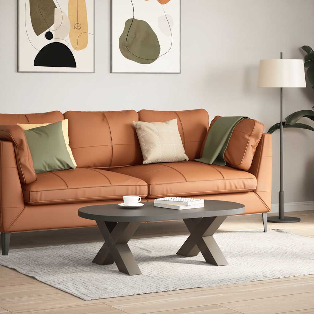 Coffee Table Legs X-Shaped 2 pcs Natural Steel 50x(30-31) cm Steel