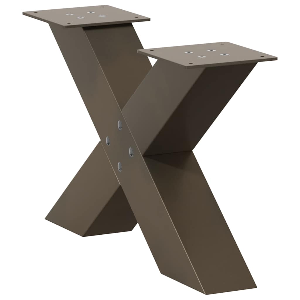Coffee Table Legs X-Shaped 2 pcs Natural Steel 50x(30-31) cm Steel