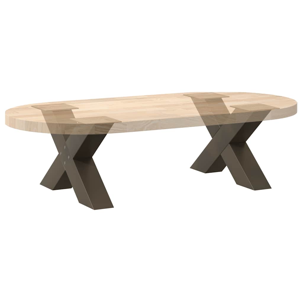 Coffee Table Legs X-Shaped 2 pcs Natural Steel 50x(30-31) cm Steel