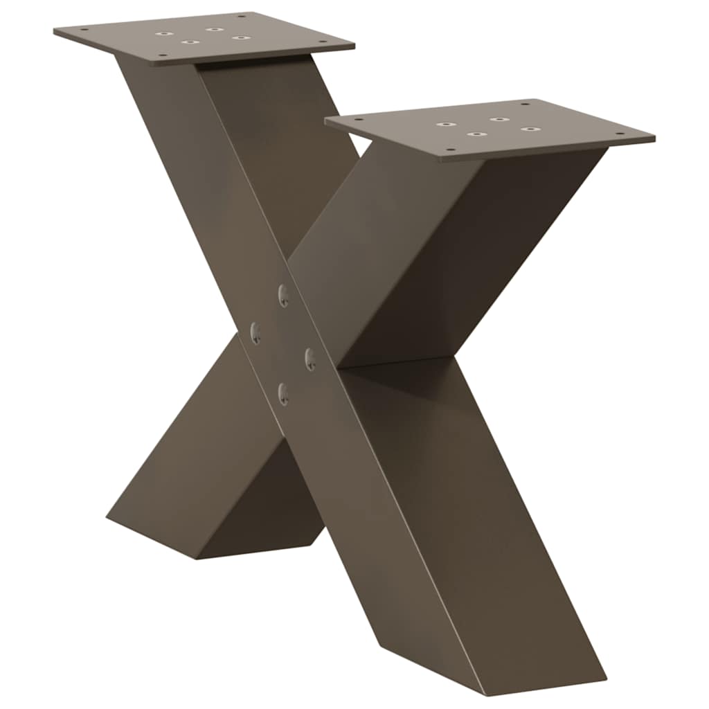 Coffee Table Legs X-Shaped 2 pcs Natural Steel 60x(30-31) cm Steel