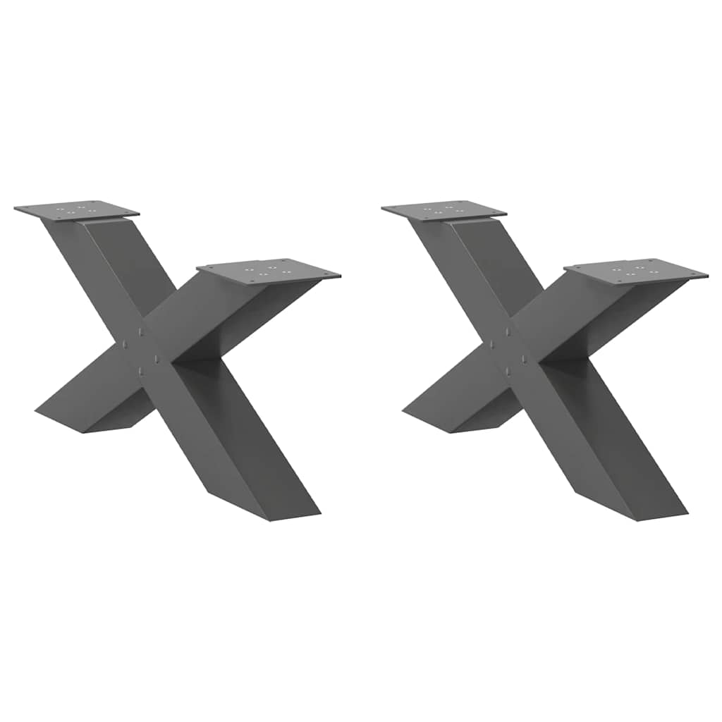 Coffee Table Legs X-Shaped 2 pcs Anthracite 70x(30-31) cm Steel