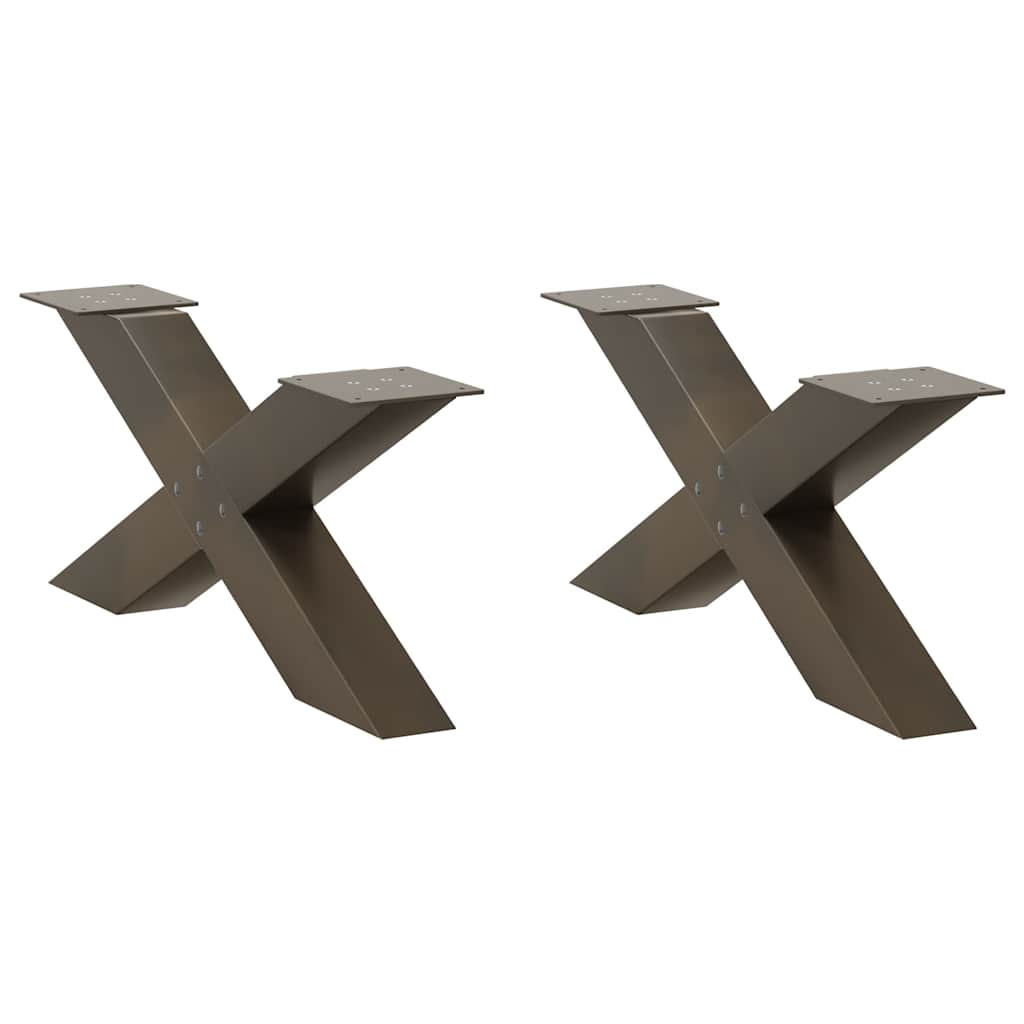Coffee Table Legs X-Shaped 2 pcs Natural Steel 70x(30-31) cm Steel