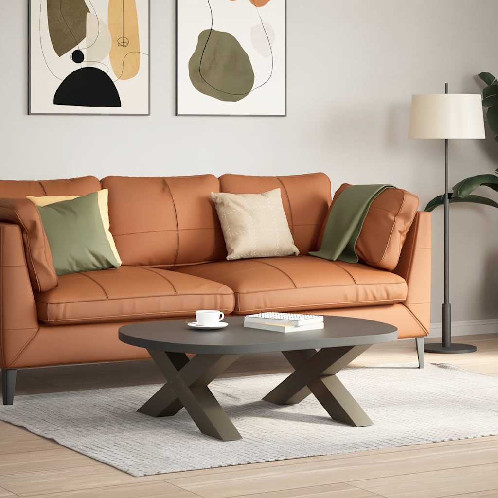 Coffee Table Legs X-Shaped 2 pcs Natural Steel 70x(30-31) cm Steel