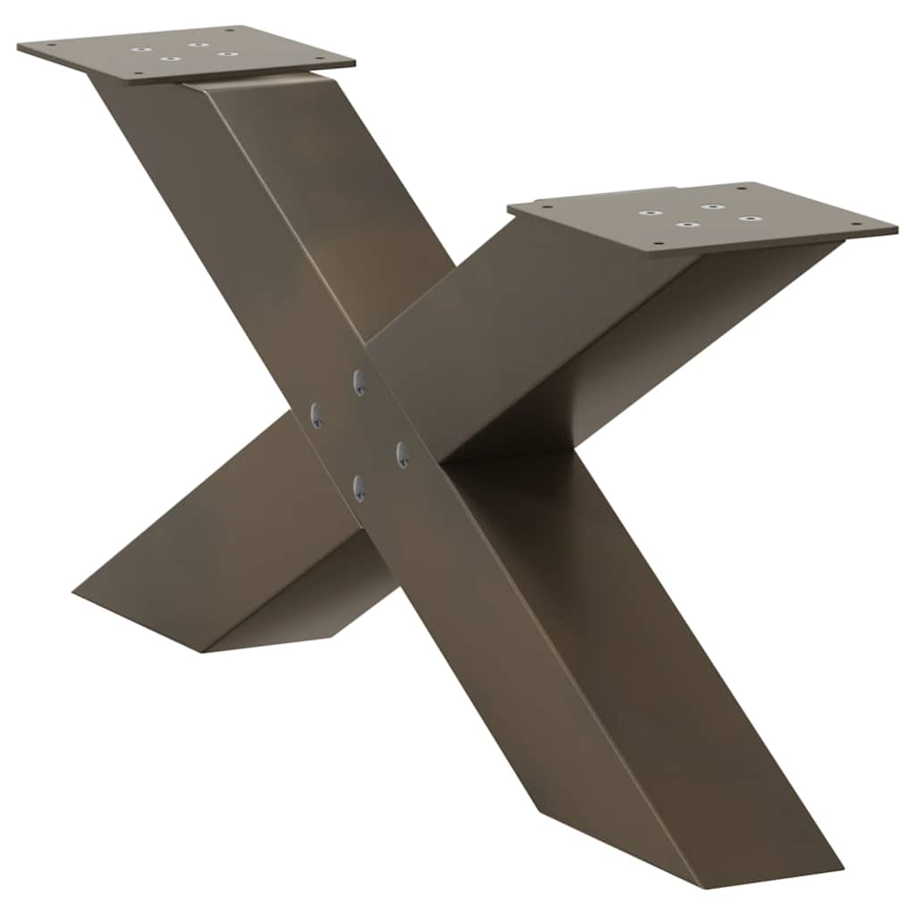 Coffee Table Legs X-Shaped 2 pcs Natural Steel 70x(30-31) cm Steel