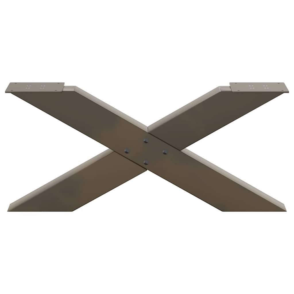 Coffee Table Legs X-Shaped 2 pcs Natural Steel 70x(30-31) cm Steel