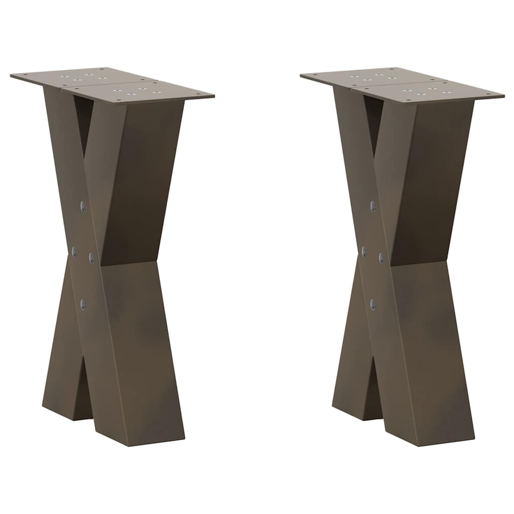 Coffee Table Legs X-Shaped 2 pcs Natural Steel 28x(42-43) cm Steel
