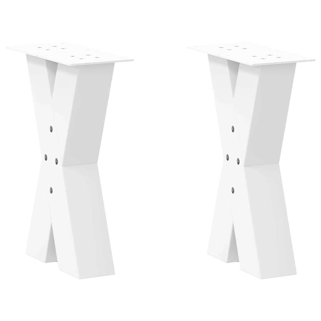 Coffee Table Legs X-Shaped 2 pcs White 38x(42-43) cm Steel