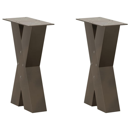 Coffee Table Legs X-Shaped 2 pcs Natural Steel 38x(42-43) cm Steel