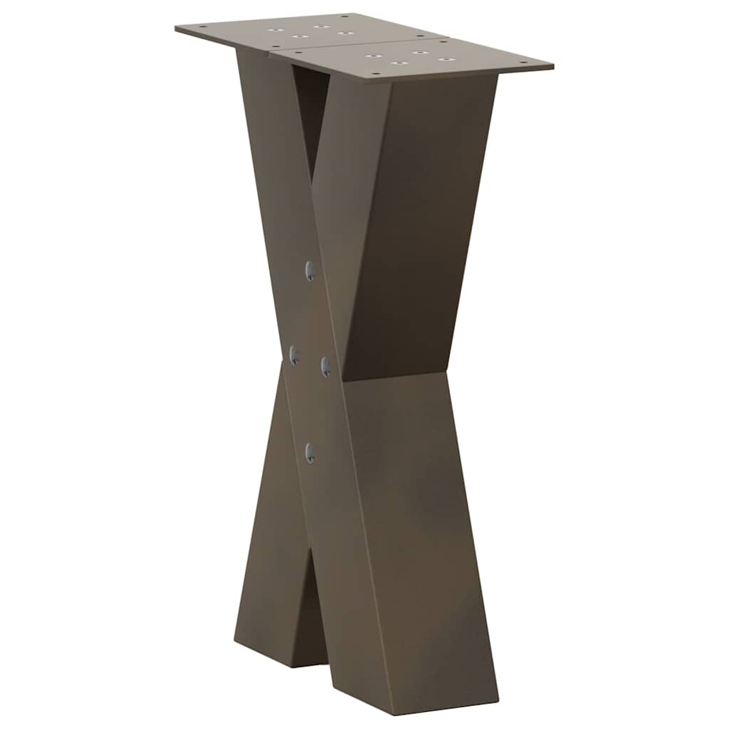 Coffee Table Legs X-Shaped 2 pcs Natural Steel 38x(42-43) cm Steel