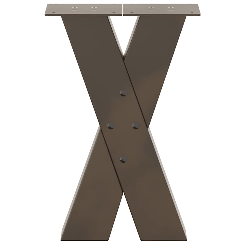 Coffee Table Legs X-Shaped 2 pcs Natural Steel 38x(42-43) cm Steel