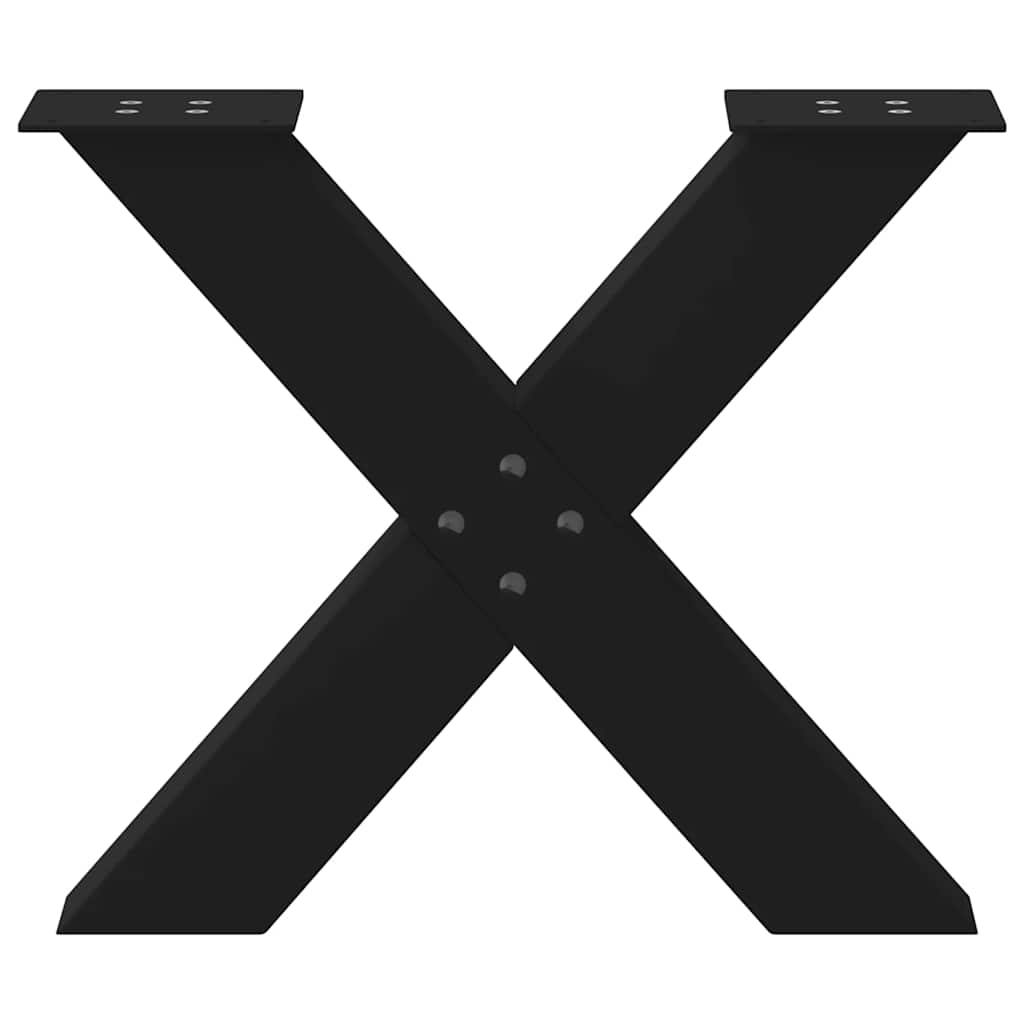 Coffee Table Legs X-Shaped 2 pcs Black 50x(42-43) cm Steel