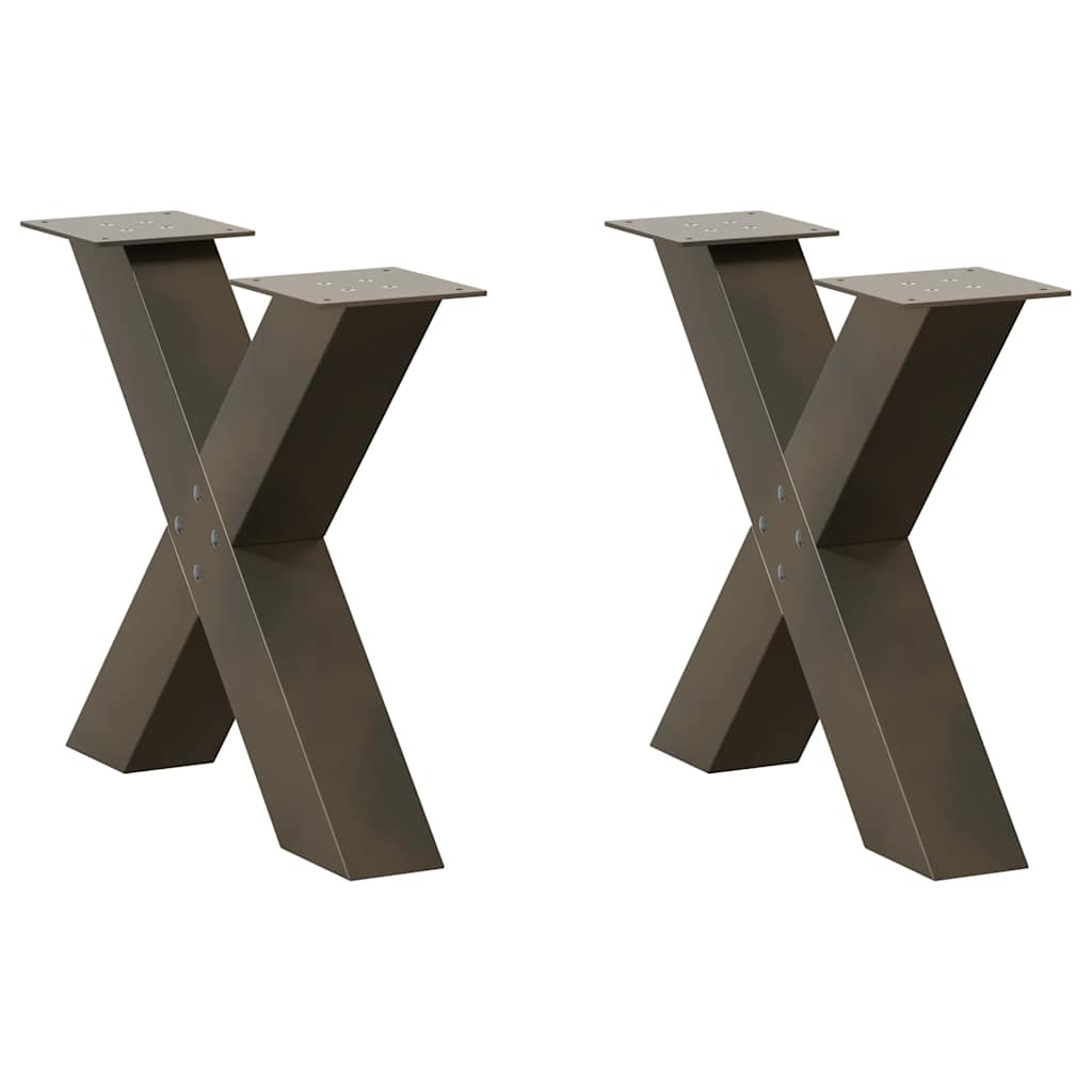 Coffee Table Legs X-Shaped 2 pcs Natural Steel 50x(42-43) cm Steel