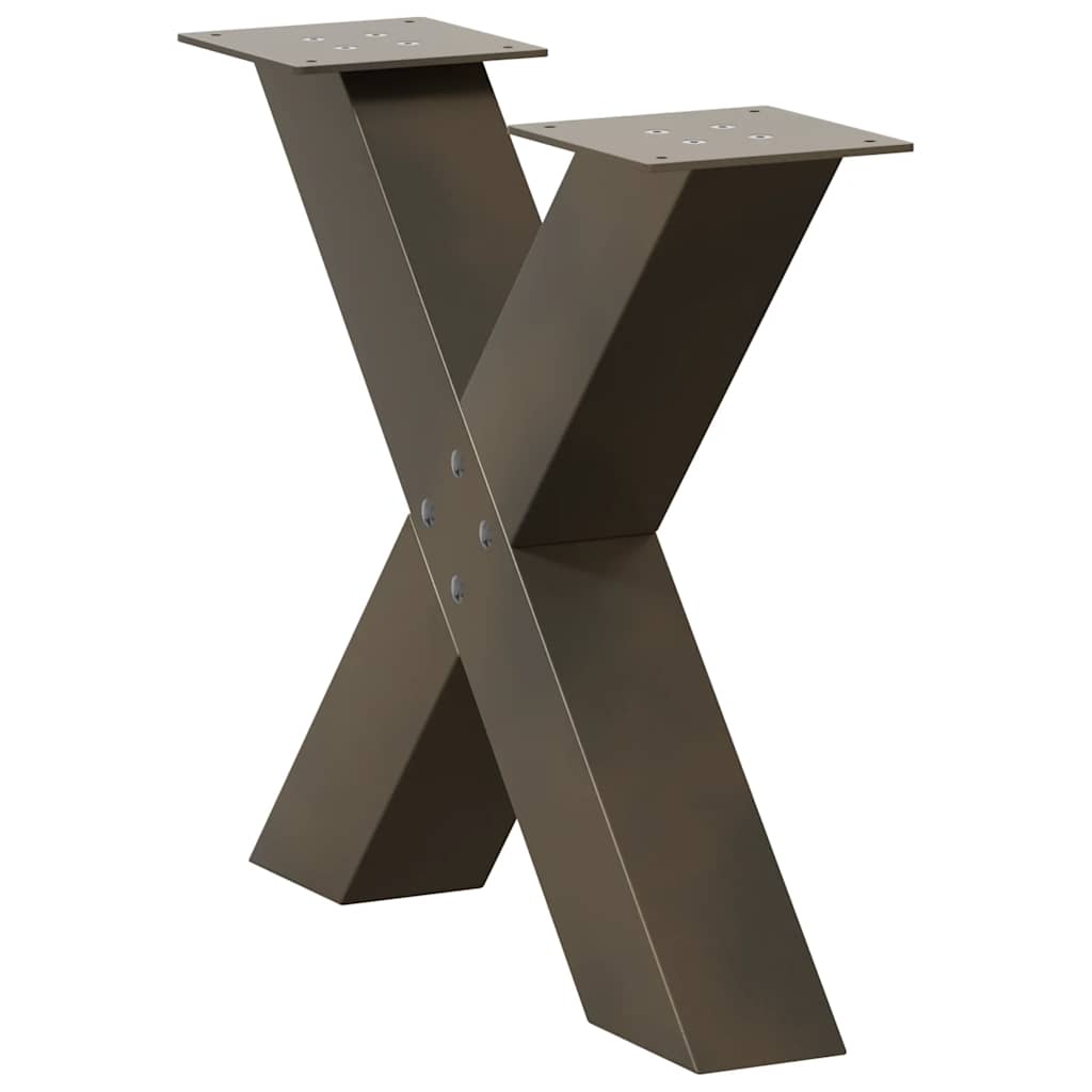 Coffee Table Legs X-Shaped 2 pcs Natural Steel 50x(42-43) cm Steel