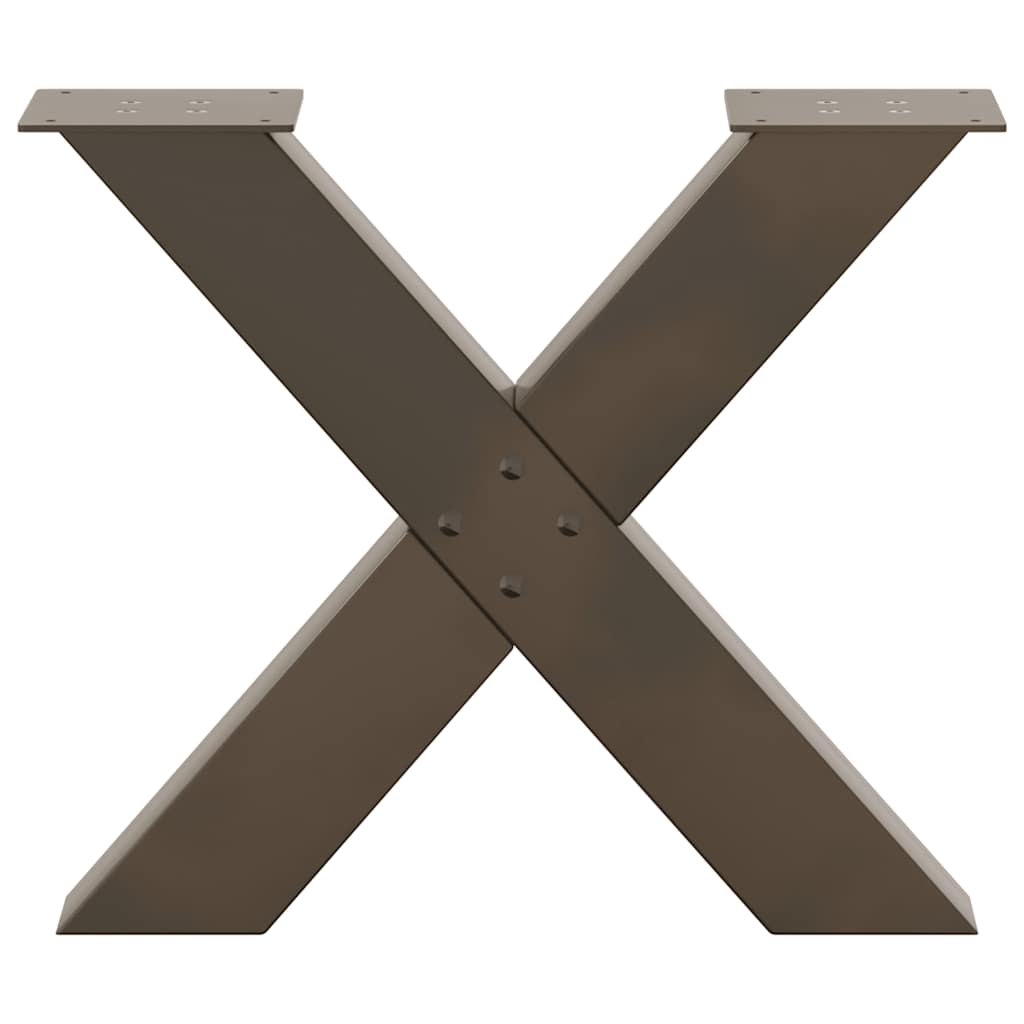 Coffee Table Legs X-Shaped 2 pcs Natural Steel 50x(42-43) cm Steel