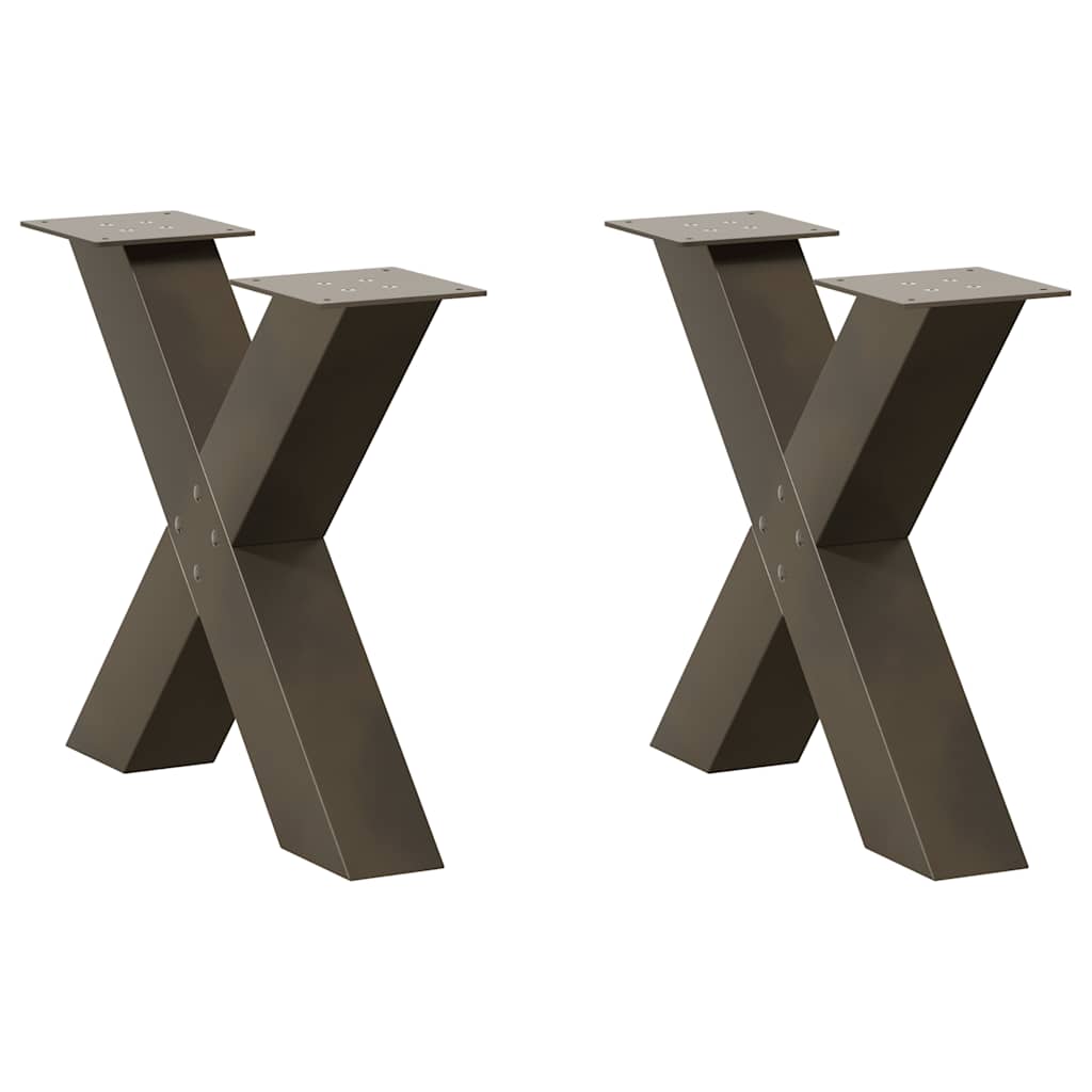 Coffee Table Legs X-Shaped 2 pcs Natural Steel 60x(42-43) cm Steel