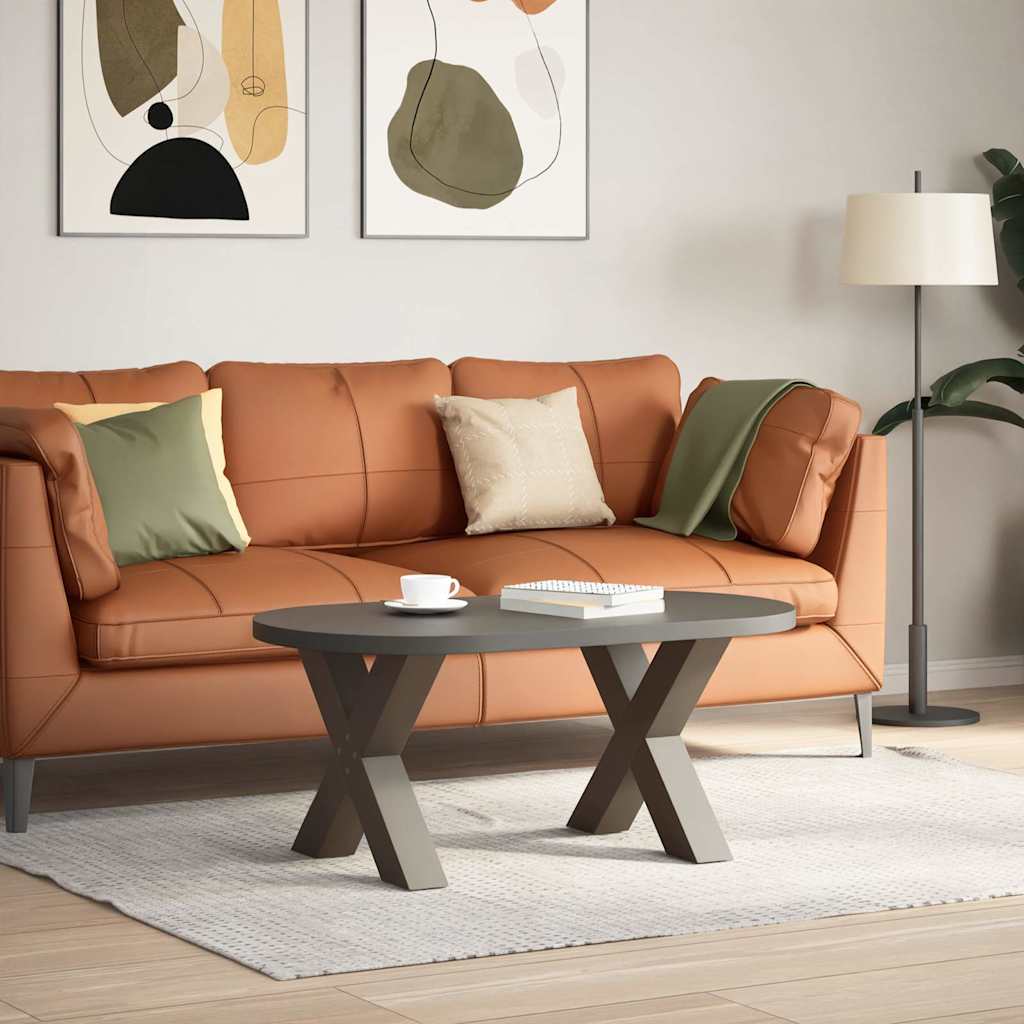 Coffee Table Legs X-Shaped 2 pcs Natural Steel 60x(42-43) cm Steel