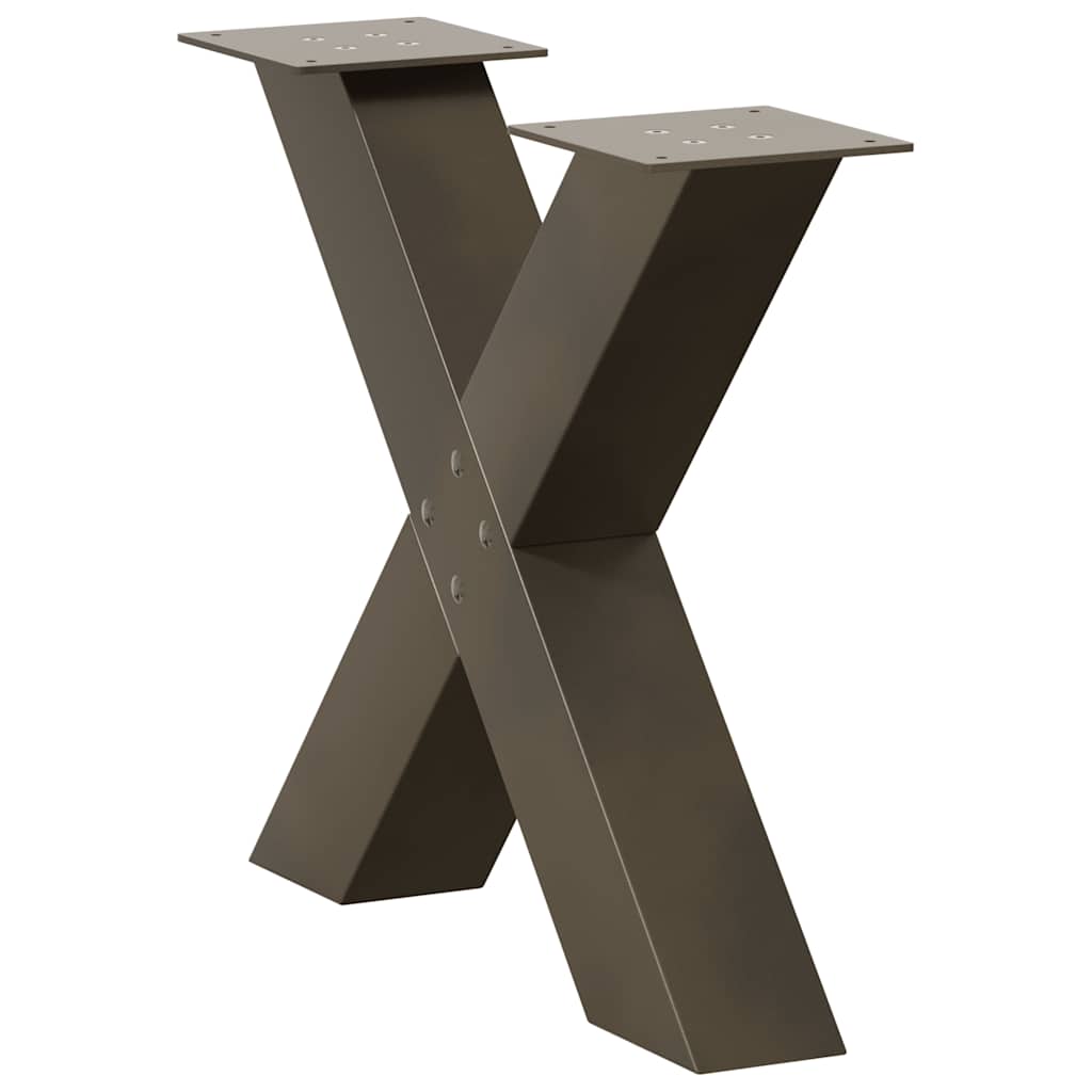 Coffee Table Legs X-Shaped 2 pcs Natural Steel 60x(42-43) cm Steel