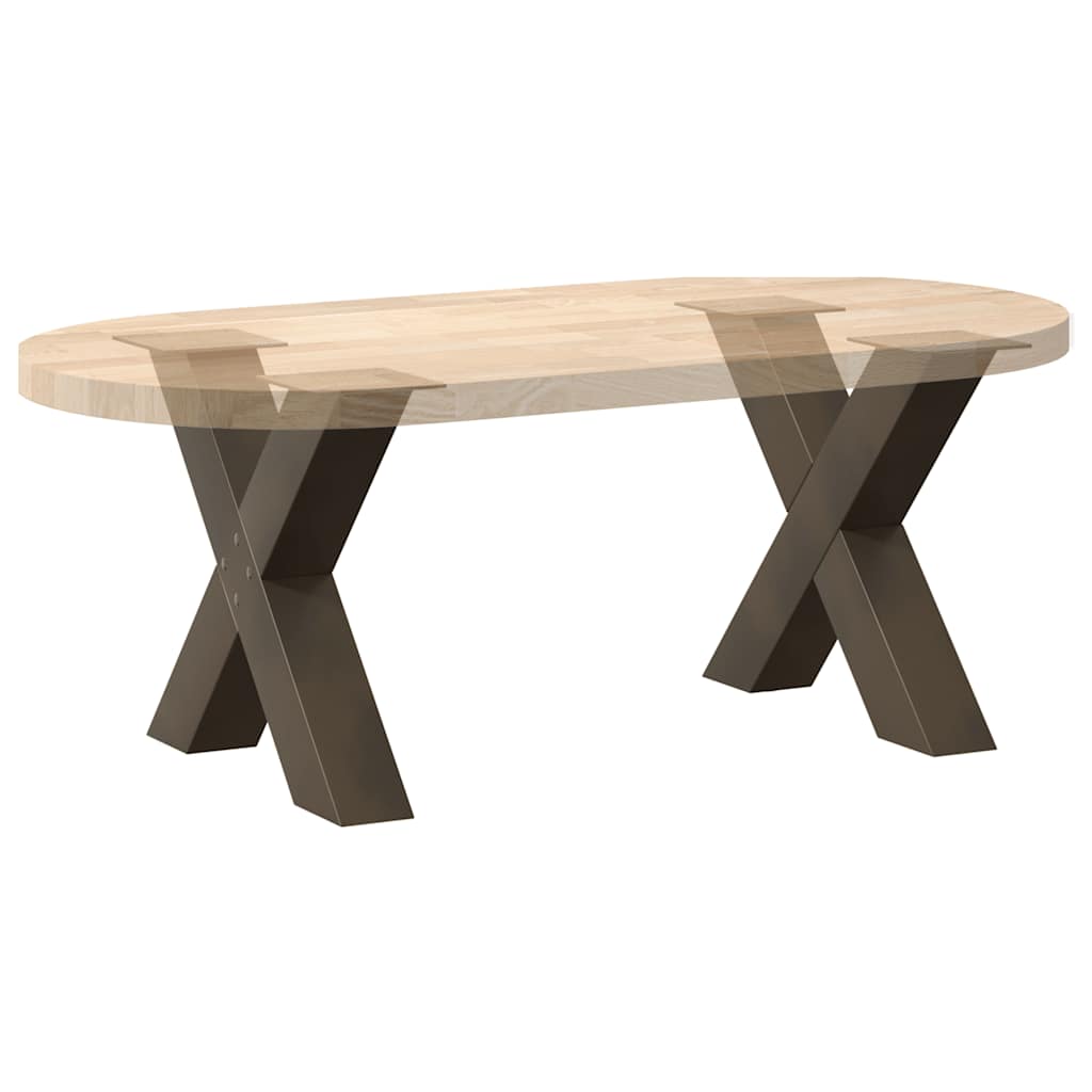 Coffee Table Legs X-Shaped 2 pcs Natural Steel 60x(42-43) cm Steel