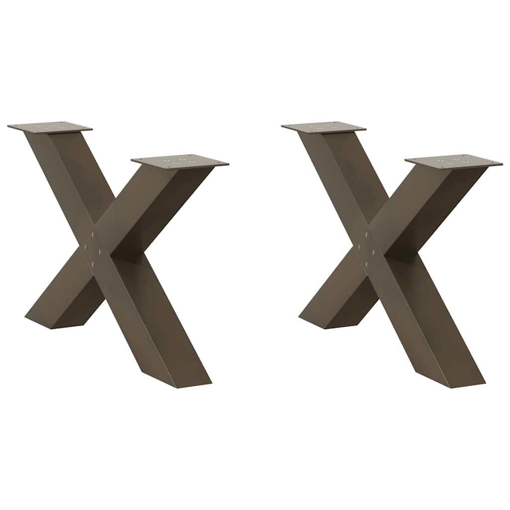 Coffee Table Legs X-Shaped 2 pcs Natural Steel 70x(42-43) cm Steel