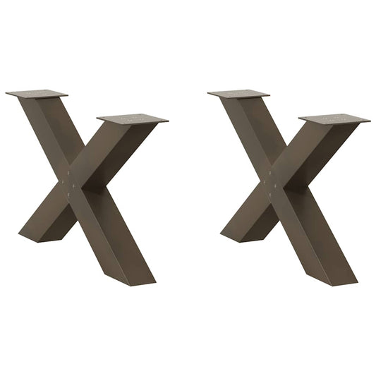 Coffee Table Legs X-Shaped 2 pcs Natural Steel 70x(42-43) cm Steel
