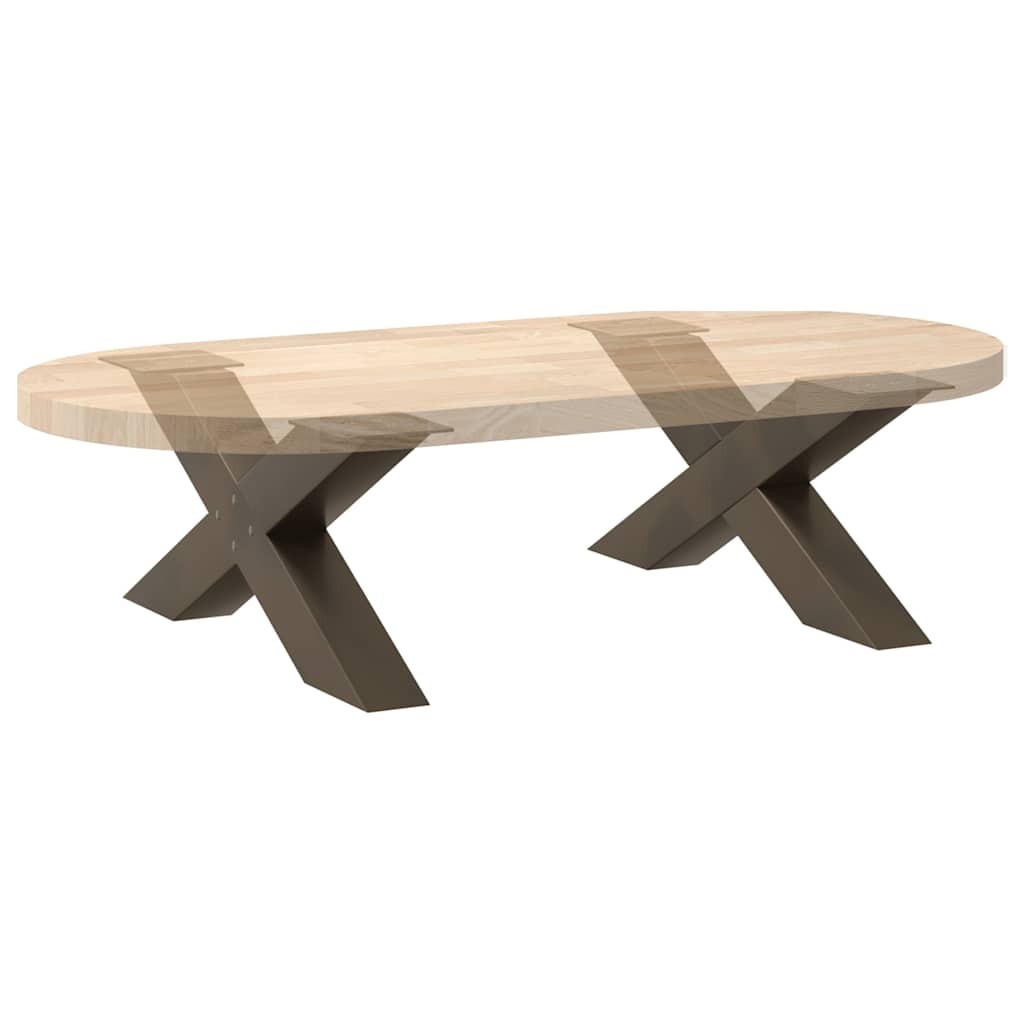 Coffee Table Legs X-Shaped 2 pcs Natural Steel 70x(42-43) cm Steel
