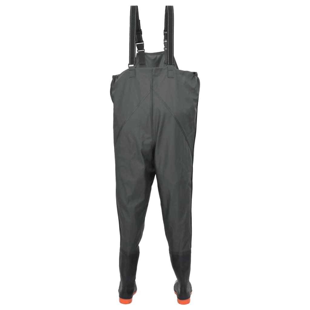 Chest Waders with Boots Dark Green Size 46