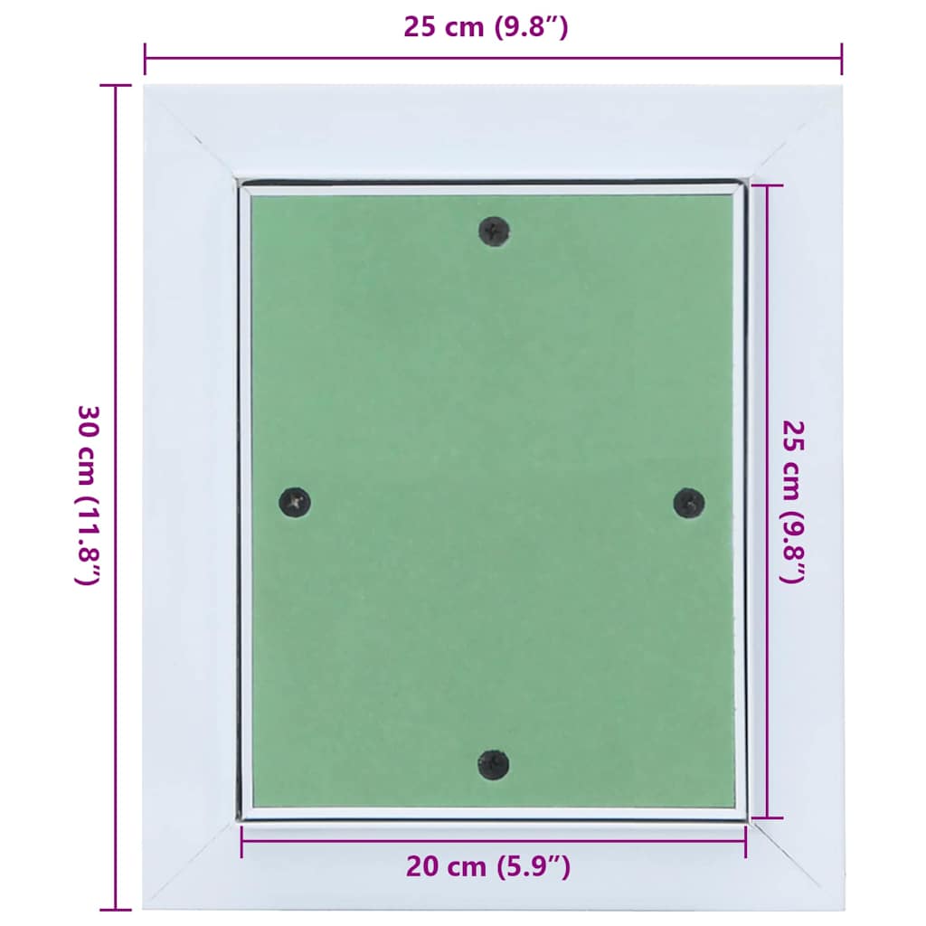 Access Panel White 25 x 30 cm Aluminium and Plasterboard