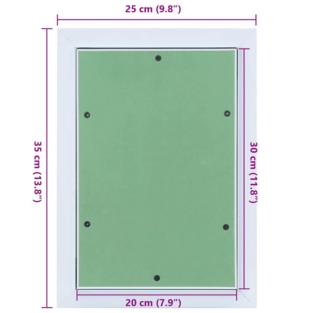 Access Panel White 25 x 35 cm Aluminium and Plasterboard