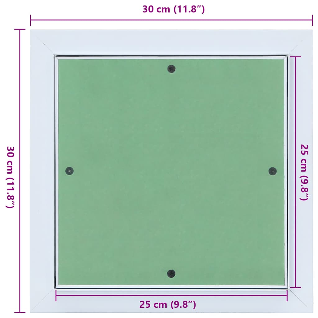 Access Panel White 30 x 30 cm Aluminium and Plasterboard