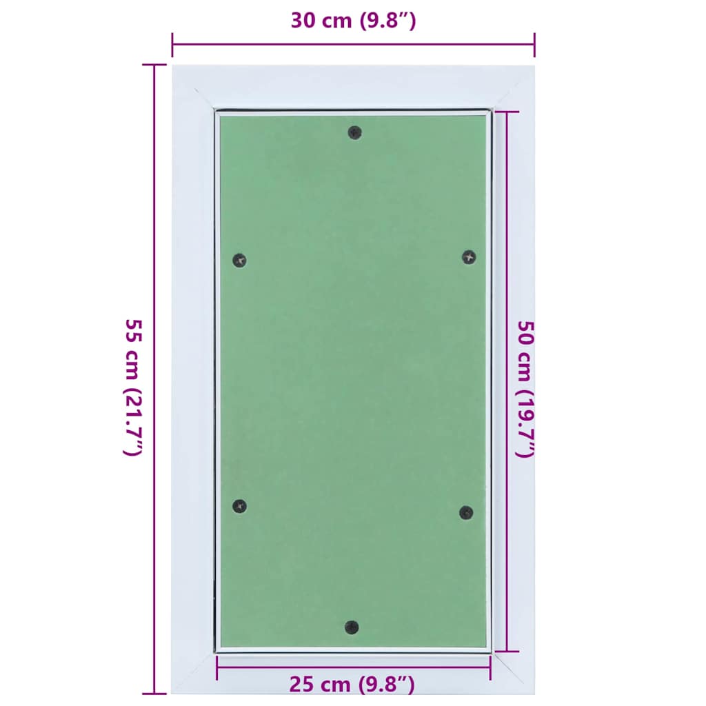 Access Panel White 30 x 55 cm Aluminium and Plasterboard