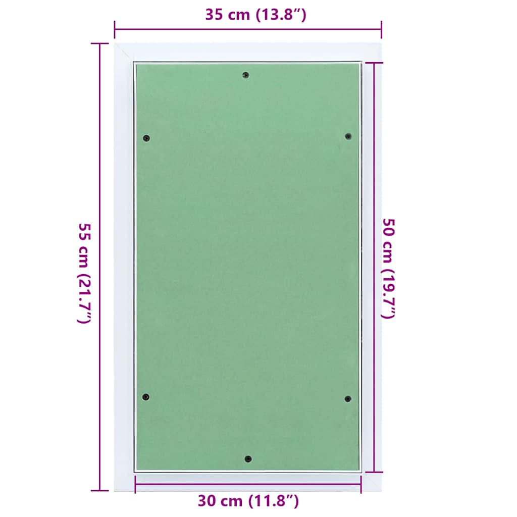 Access Panel White 35 x 55 cm Aluminium and Plasterboard