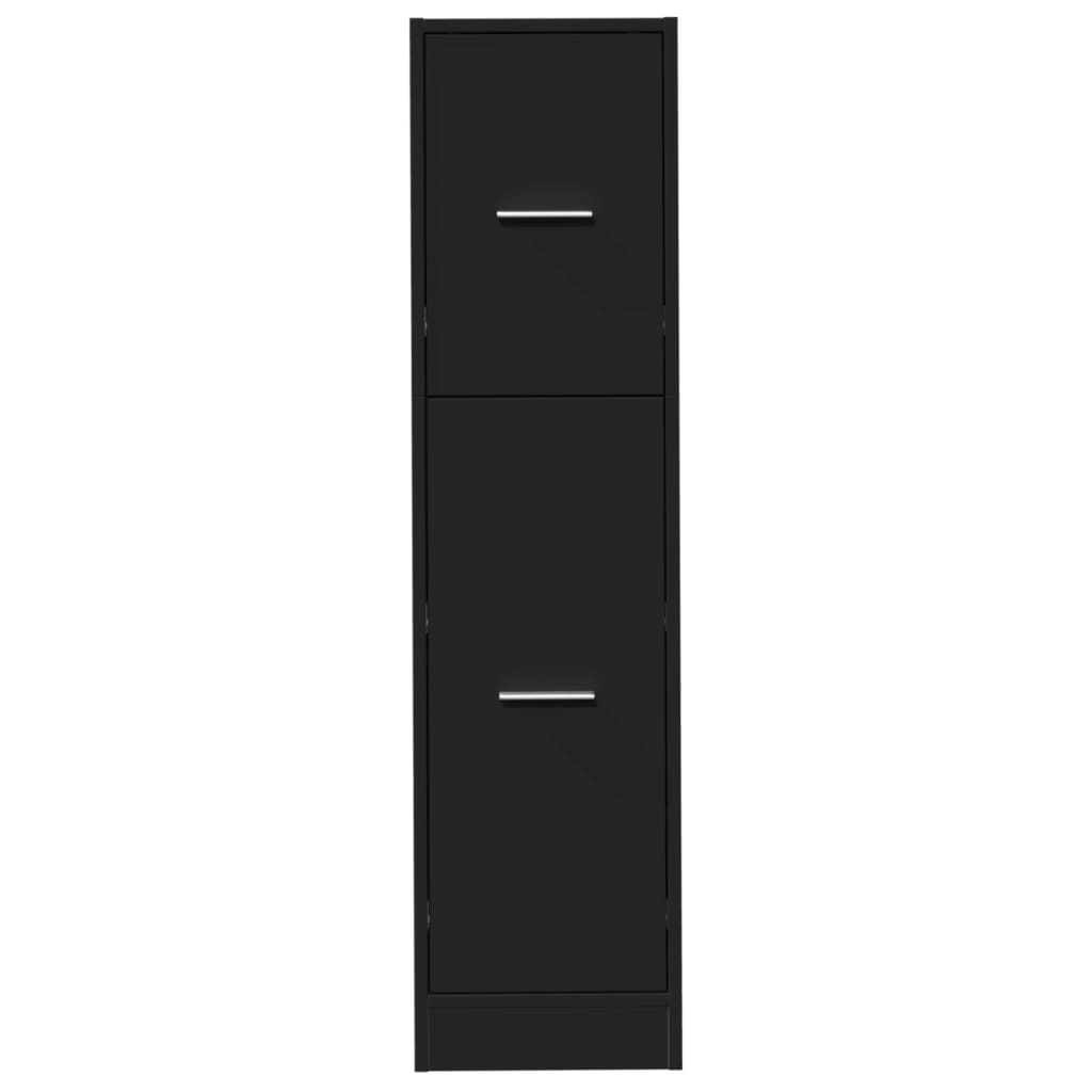 Apothecary Cabinet Black 30x41x118 cm Engineered Wood
