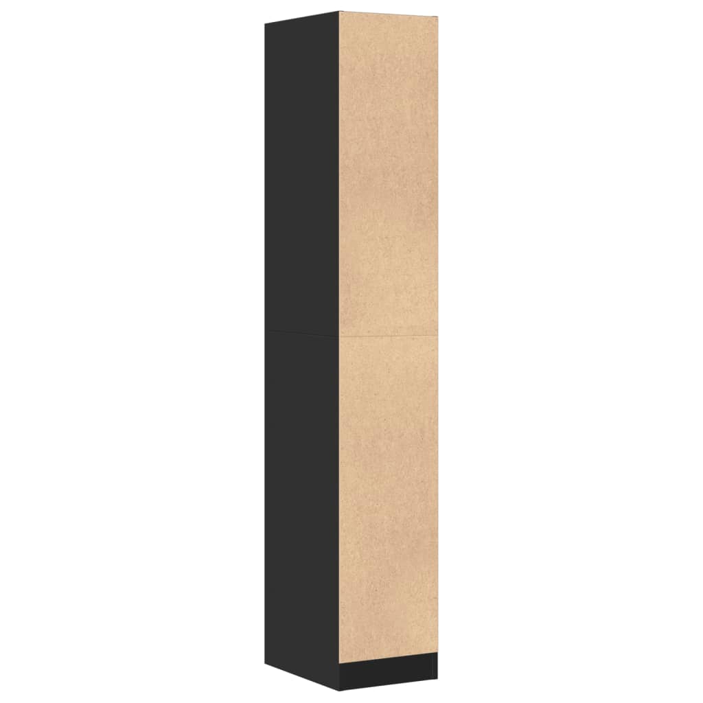 Apothecary Cabinet Black 30x41x174.5 cm Engineered Wood