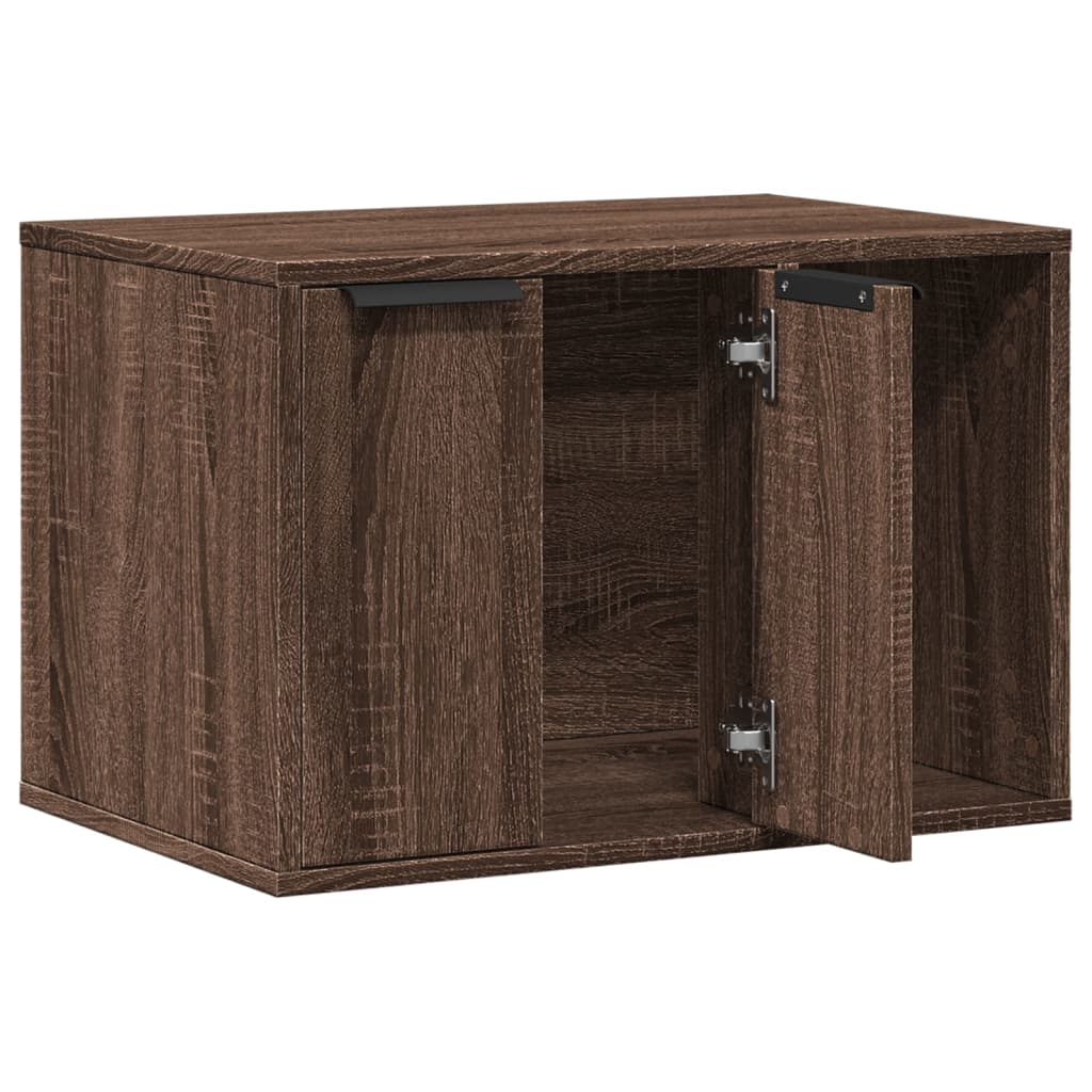 Cat Litter Box Enclosure Brown Oak 60x40x40 cm Engineered Wood
