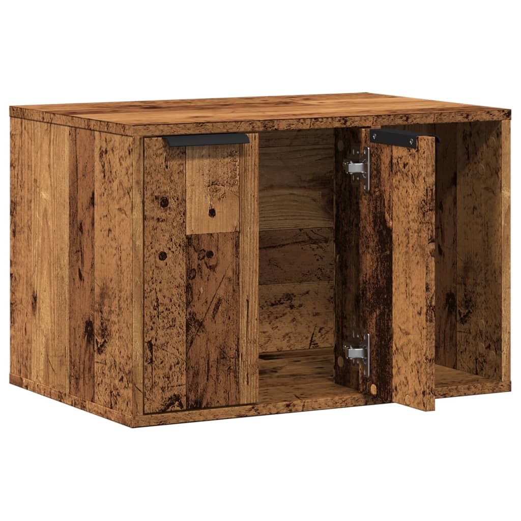 Cat Litter Box Enclosure Old Wood 60x40x40 cm Engineered Wood