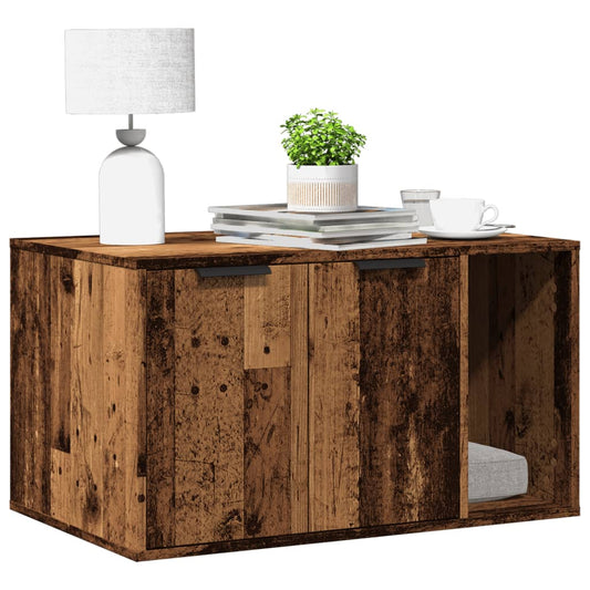 Cat Litter Box Enclosure Old Wood 80x50x45 cm Engineered Wood