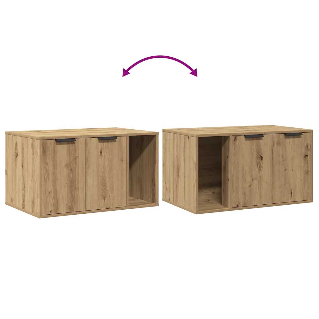 Cat Litter Box Enclosure Artisian Oak 80x50x45 cm Engineered Wood