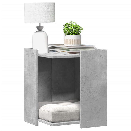 Cat Litter Box Enclosure Concrete Grey 42x42x51 cm Engineered Wood