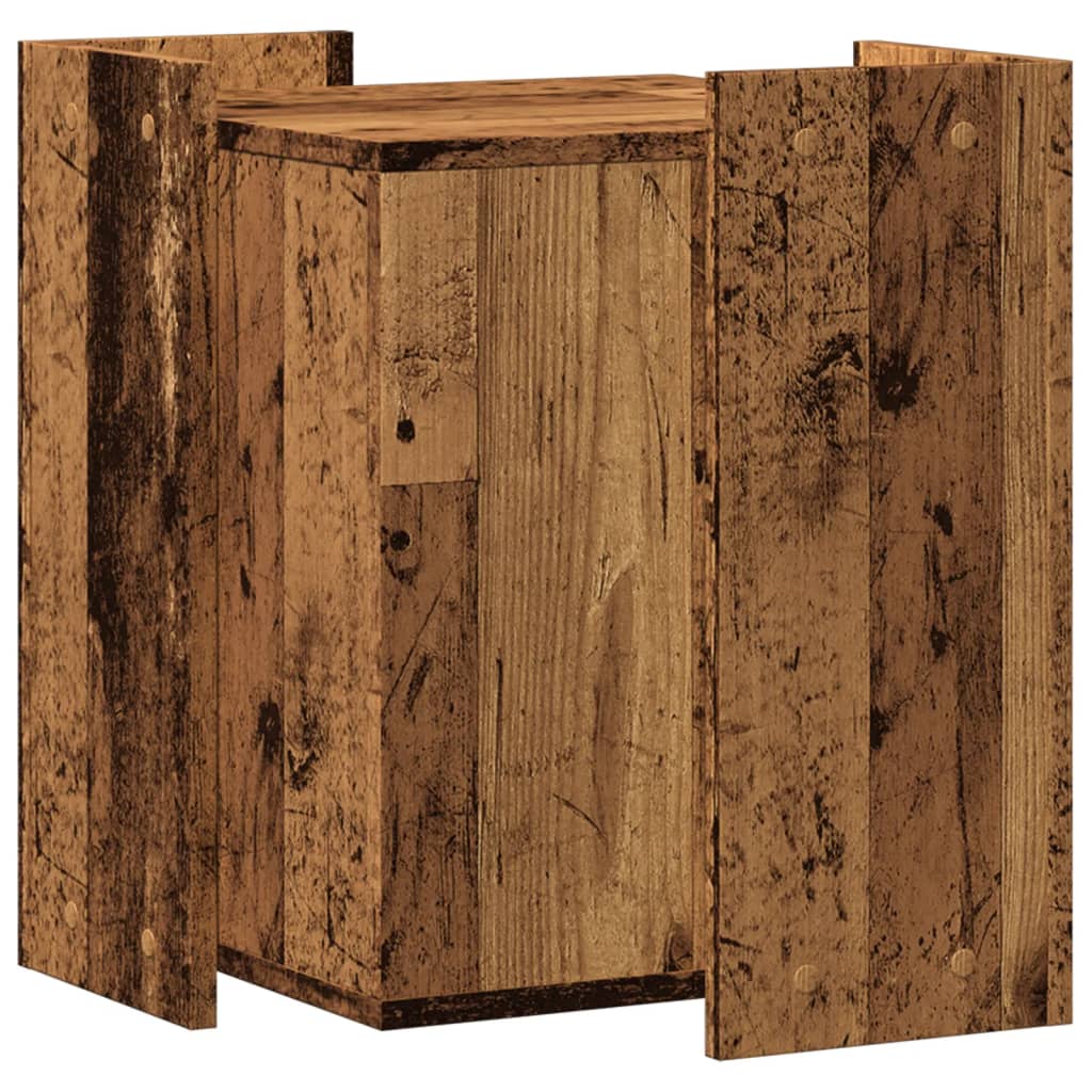Cat Litter Box Enclosure Old Wood 42x42x51 cm Engineered Wood