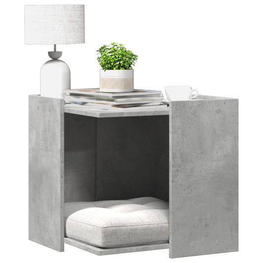 Cat Litter Box Enclosure Concrete Grey 53x53x51 cm Engineered Wood