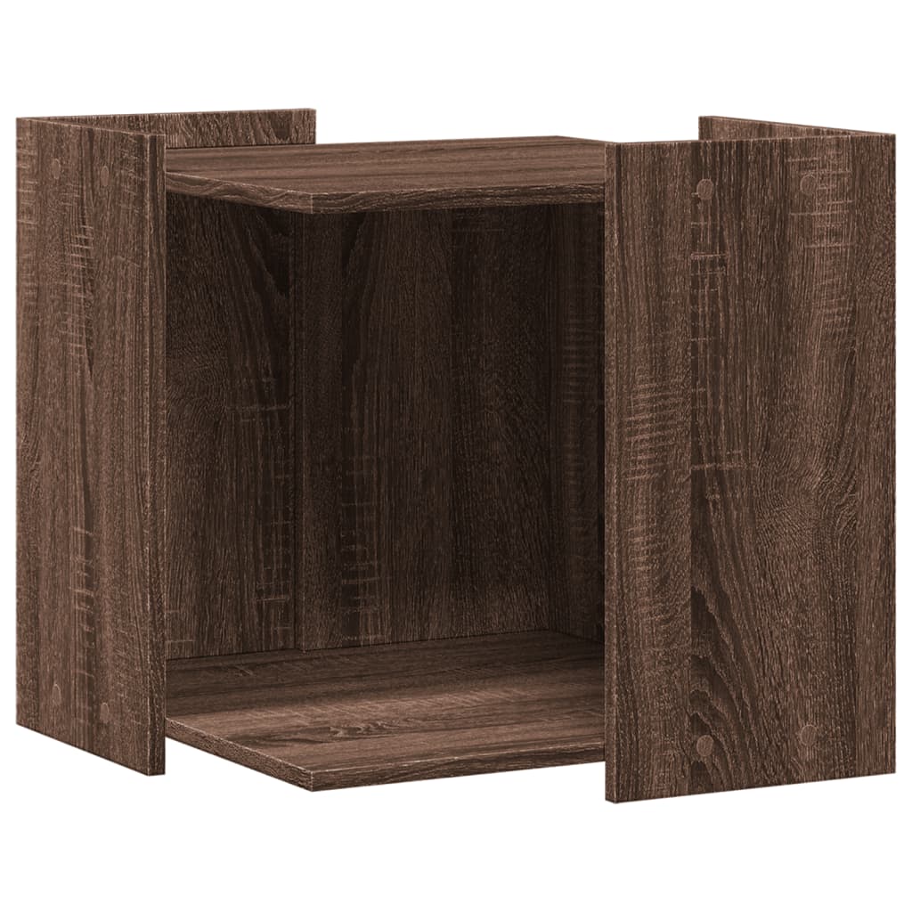 Cat Litter Box Enclosure Brown Oak 53x53x51 cm Engineered Wood