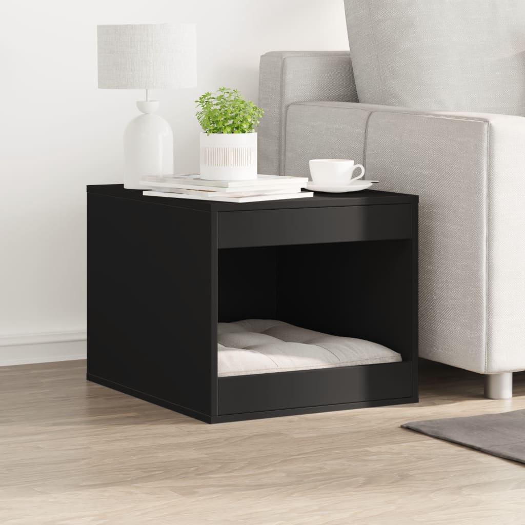 Cat Litter Box Enclosure Black 47x59x42 cm Engineered Wood