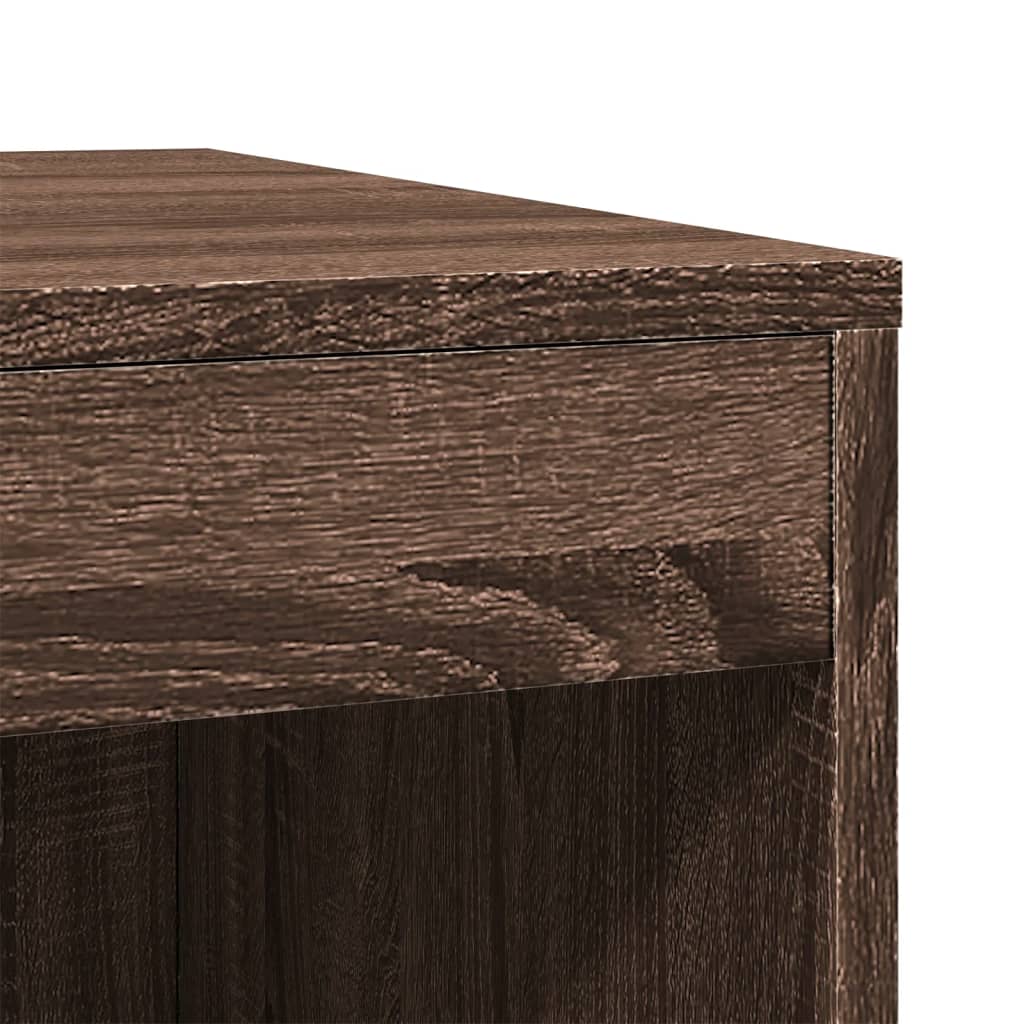 Cat Litter Box Enclosure Brown Oak 47x59x42 cm Engineered Wood