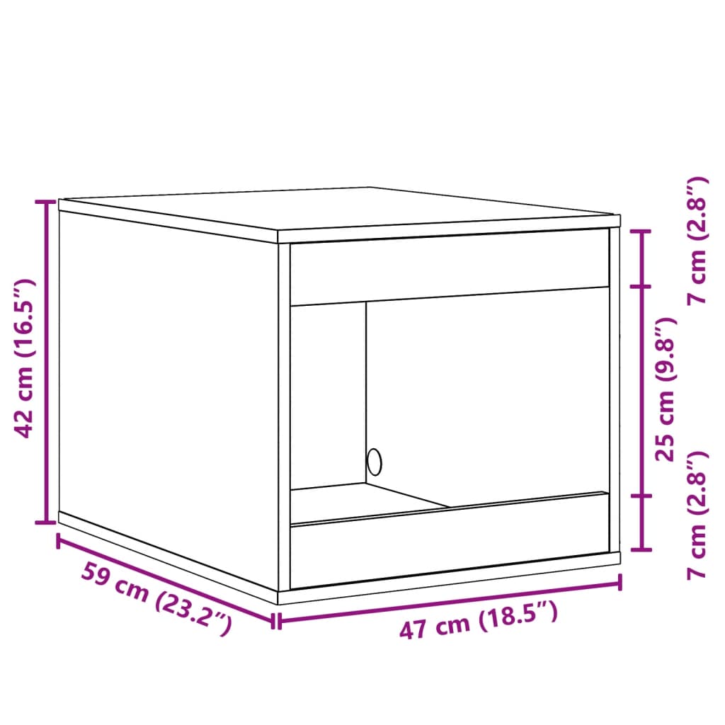 Cat Litter Box Enclosure Brown Oak 47x59x42 cm Engineered Wood