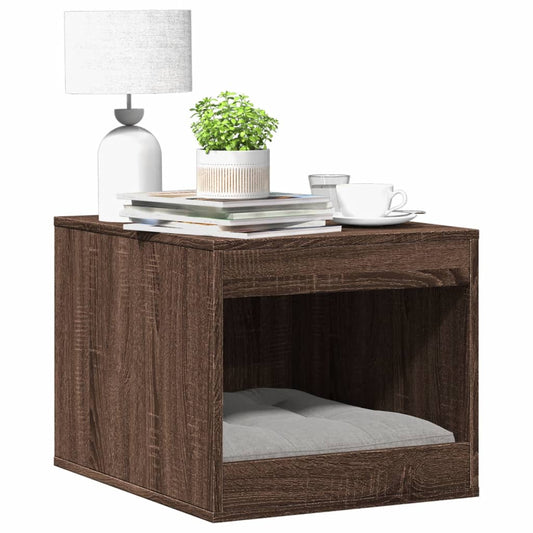 Cat Litter Box Enclosure Brown Oak 47x59x42 cm Engineered Wood
