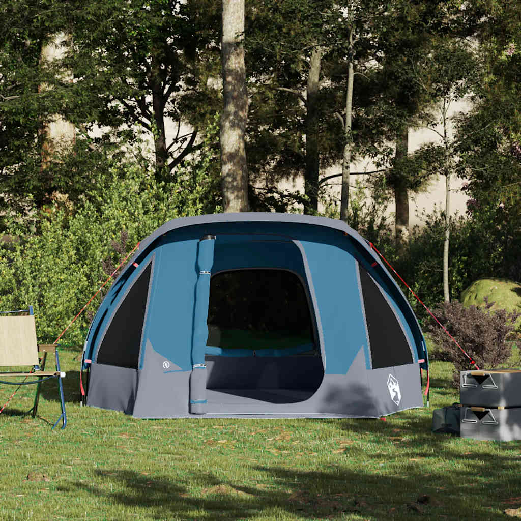 Camping Tent Cabin 4-Person Blue Waterproof