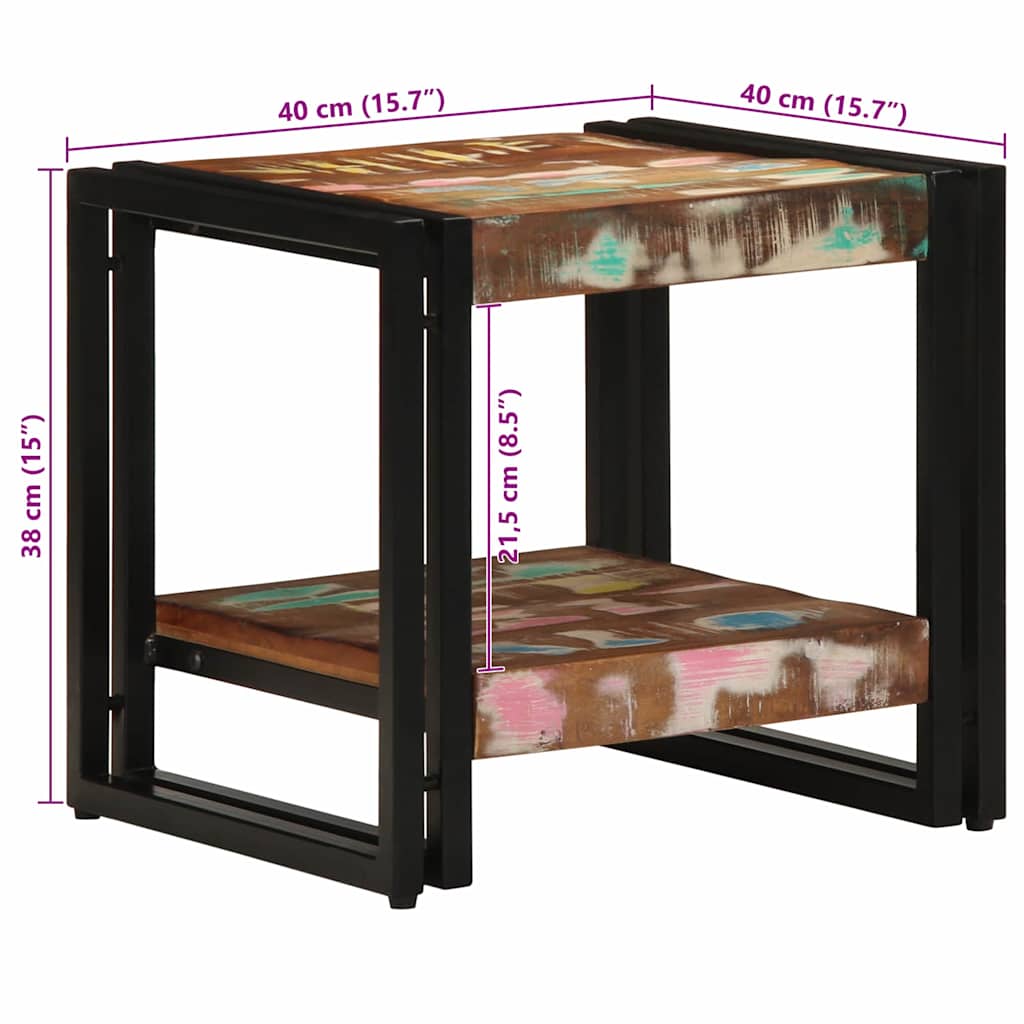 Coffee Table Multicolour 40 x 40 x 38 cm Solid reclaimed wood