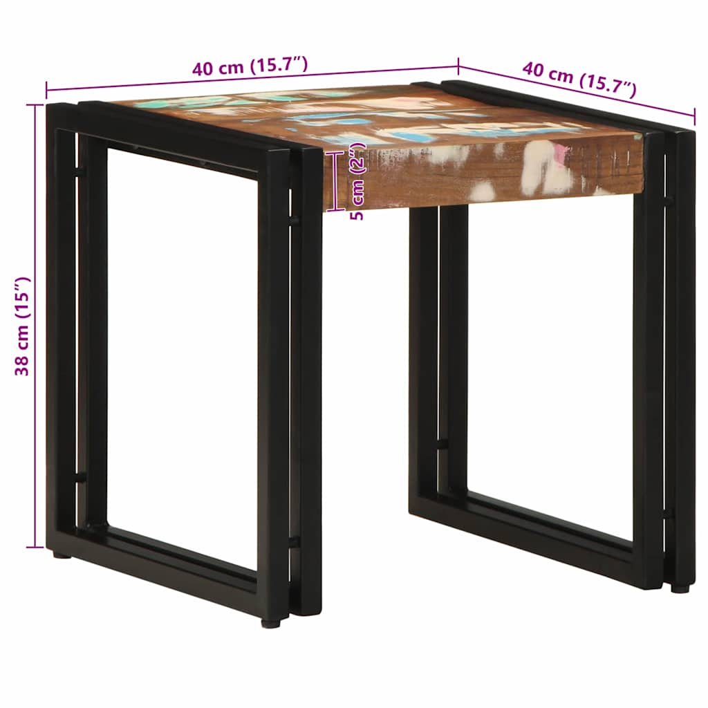 Coffee Table Multicolour 40 x 40 x 38 cm Solid reclaimed wood