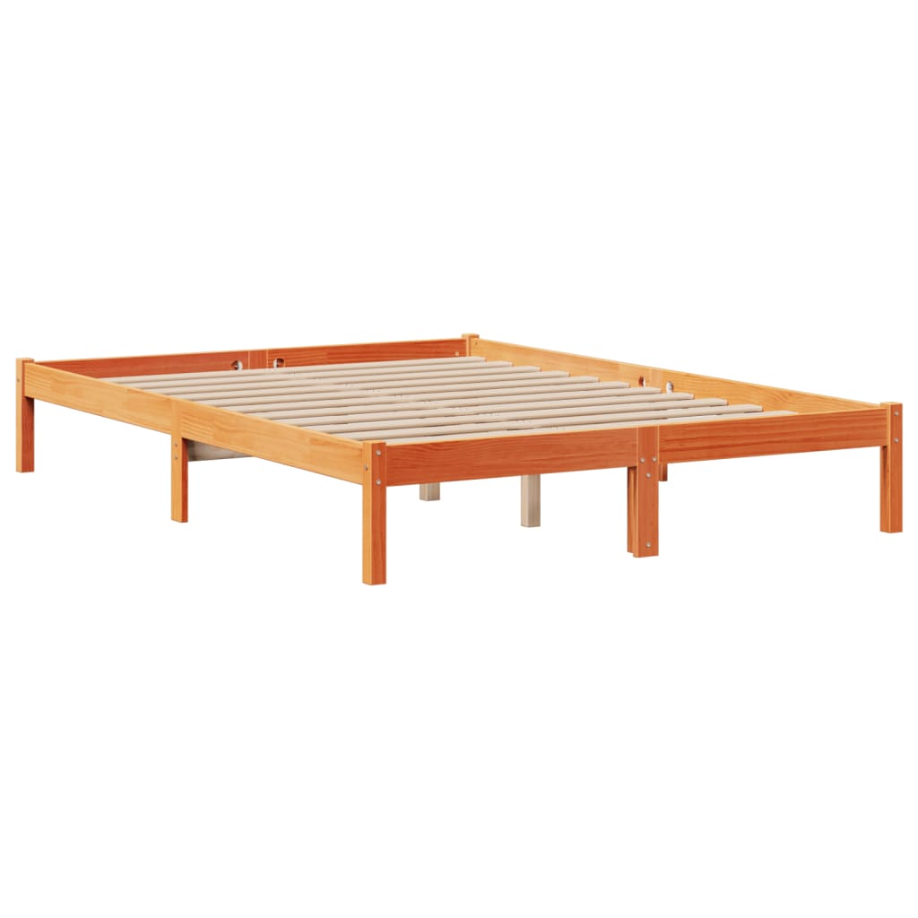 Bookcase Bed without Mattress Wax Brown 160x200 cm Solid Wood Pine